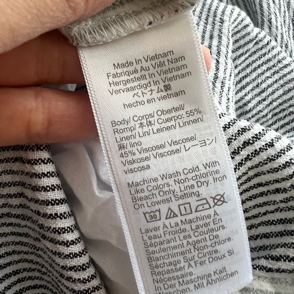 J.CREW Linen-Blend Striped Shift Mini Dress Black & White Sz 8 - Picture 5 of 5